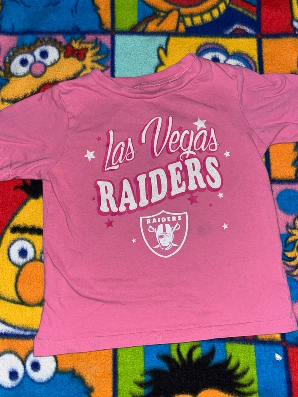 Las Vegas Raiders Glittery Pink Kids Tee